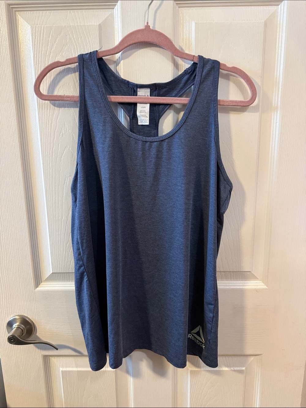 Reebok Women's Heather Navy Racerback Tank Top